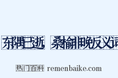 东隅已逝，桑榆非晚反义词是什么意思的图片